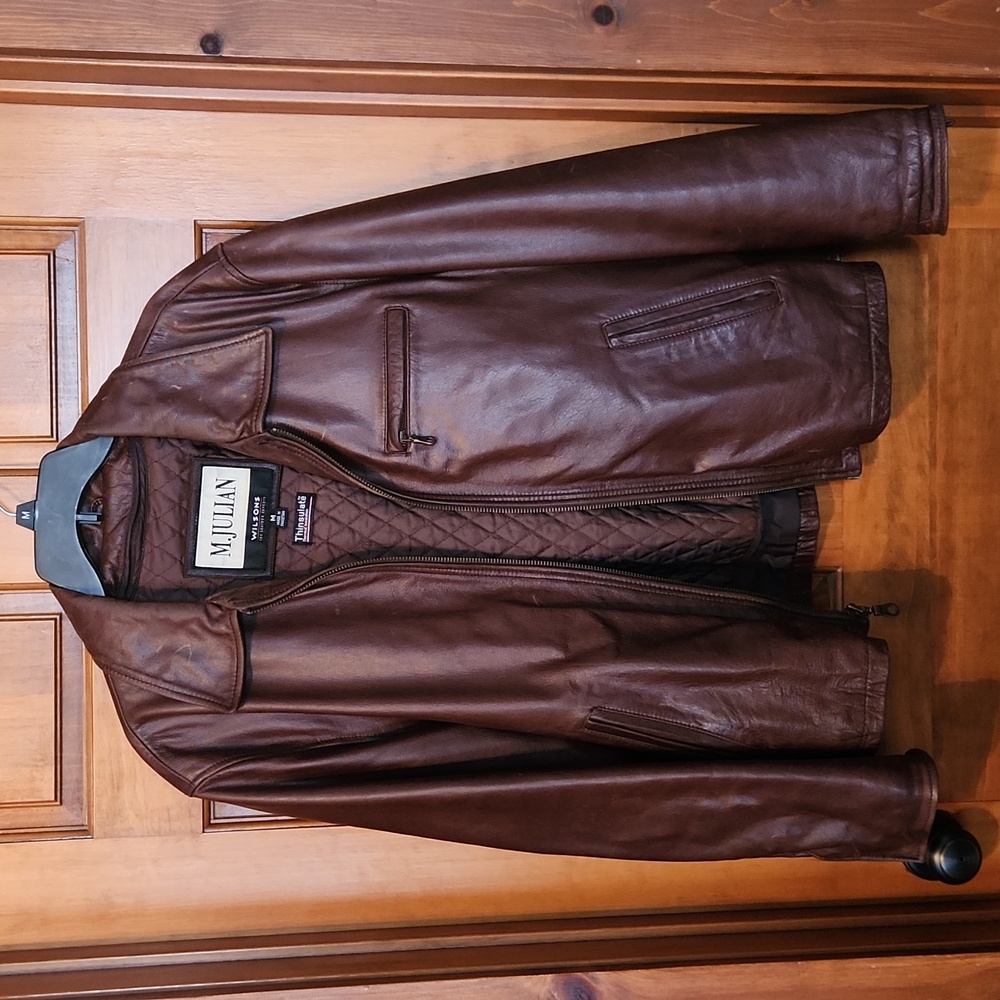 Brown Wilsons M. Julian Thinsulate Leather Jacket size Medium
